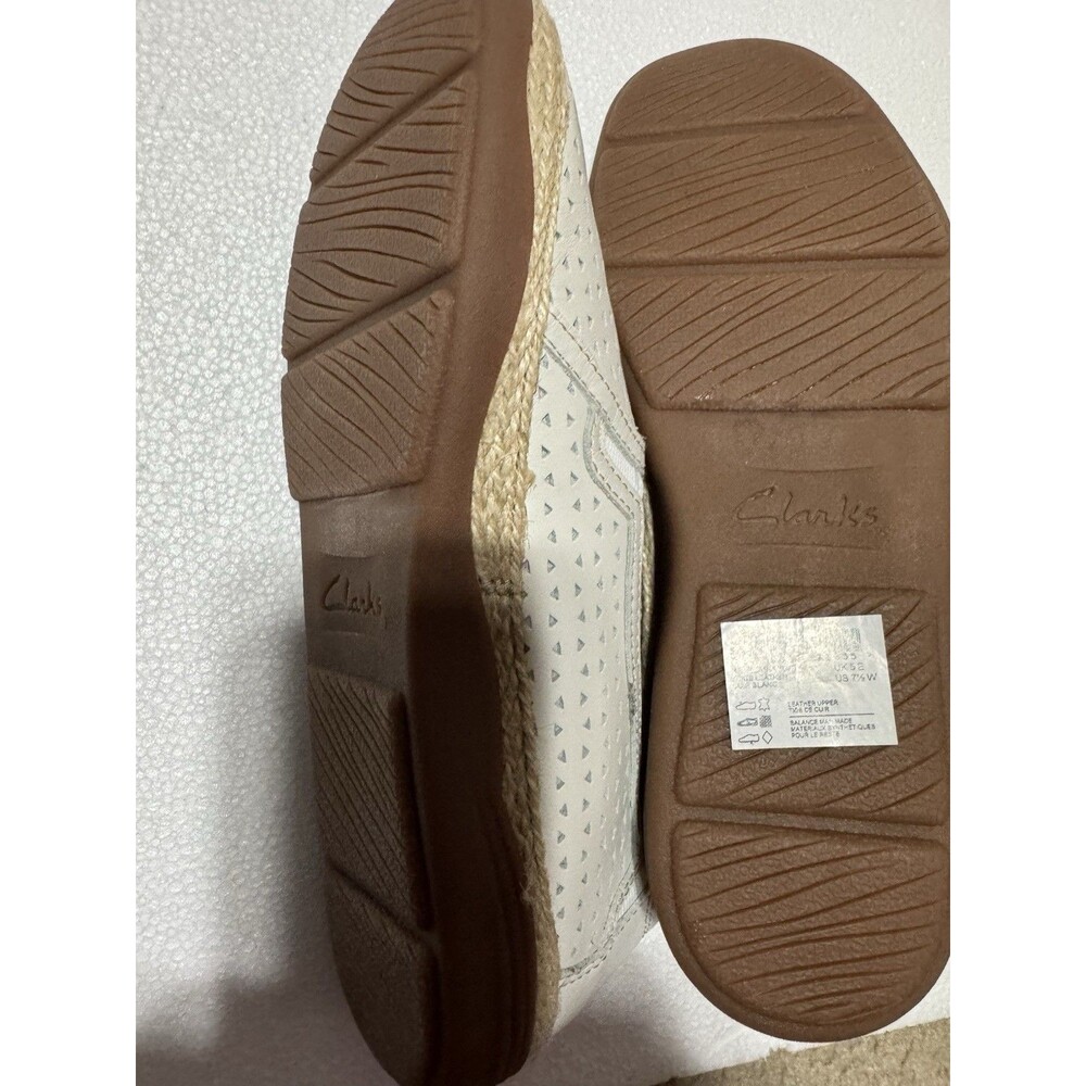 Clark’s Collection Espadrille Slip-ons Elaina Ruby White Size 7.5 Wide New - Picture 9 of 10